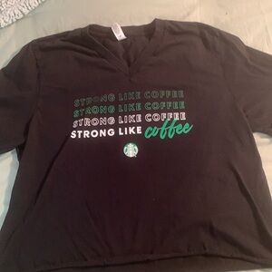 Starbucks “Strong Like Coffee” crop top size Large